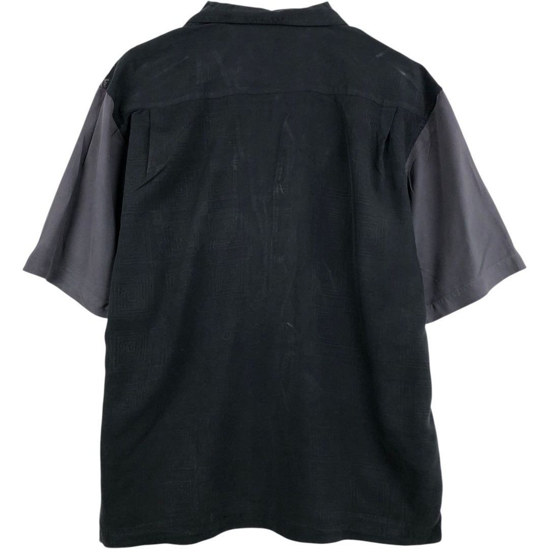 Nat Nast Luxury Originals All-over print short-sleeved open-collar silk shirt, boxy fit, men's size M. silk black type Vintage Second Hand