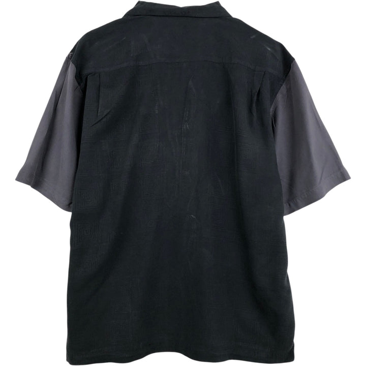 Nat Nast Luxury Originals All-over print short-sleeved open-collar silk shirt, boxy fit, men's size M. silk black type Vintage Second Hand