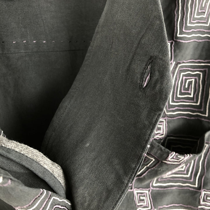 Nat Nast Luxury Originals All-over print short-sleeved open-collar silk shirt, boxy fit, men's size M. silk black type Vintage Second Hand