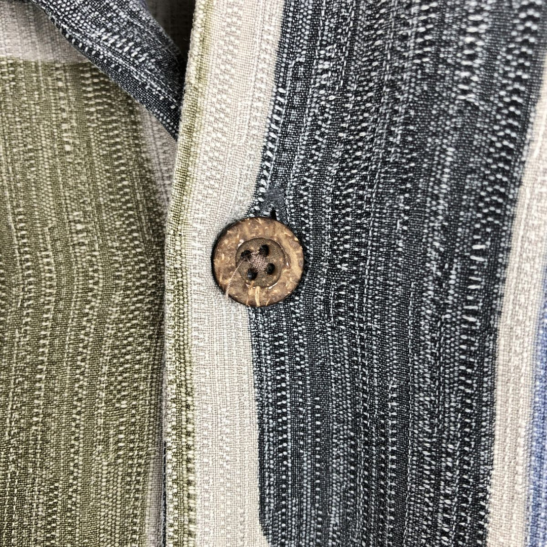 Tommy Bahama All-over Print Short Sleeve Open Collar Silk Shirt Box Shirt Men's L Size silk blue type Vintage Second Hand