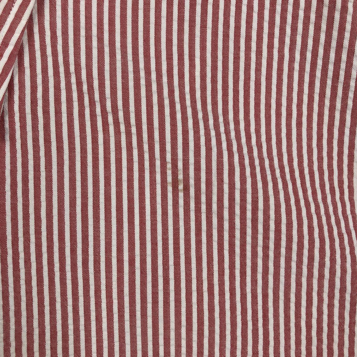Brooks Brothers seersucker short-sleeved button-down striped shirt, men's size L (approx.) cotton white type Vintage Second Hand