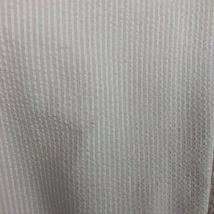 Brooks Brothers Est.1818 Seersucker Short-Sleeve Button-Down Striped Shirt, Men's Size XL (approx.) cotton white type Vintage Second Hand