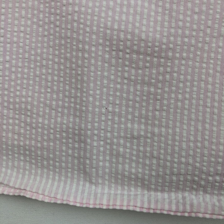 Brooks Brothers Est.1818 Seersucker Short-Sleeve Button-Down Striped Shirt, Men's Size XL (approx.) cotton white type Vintage Second Hand