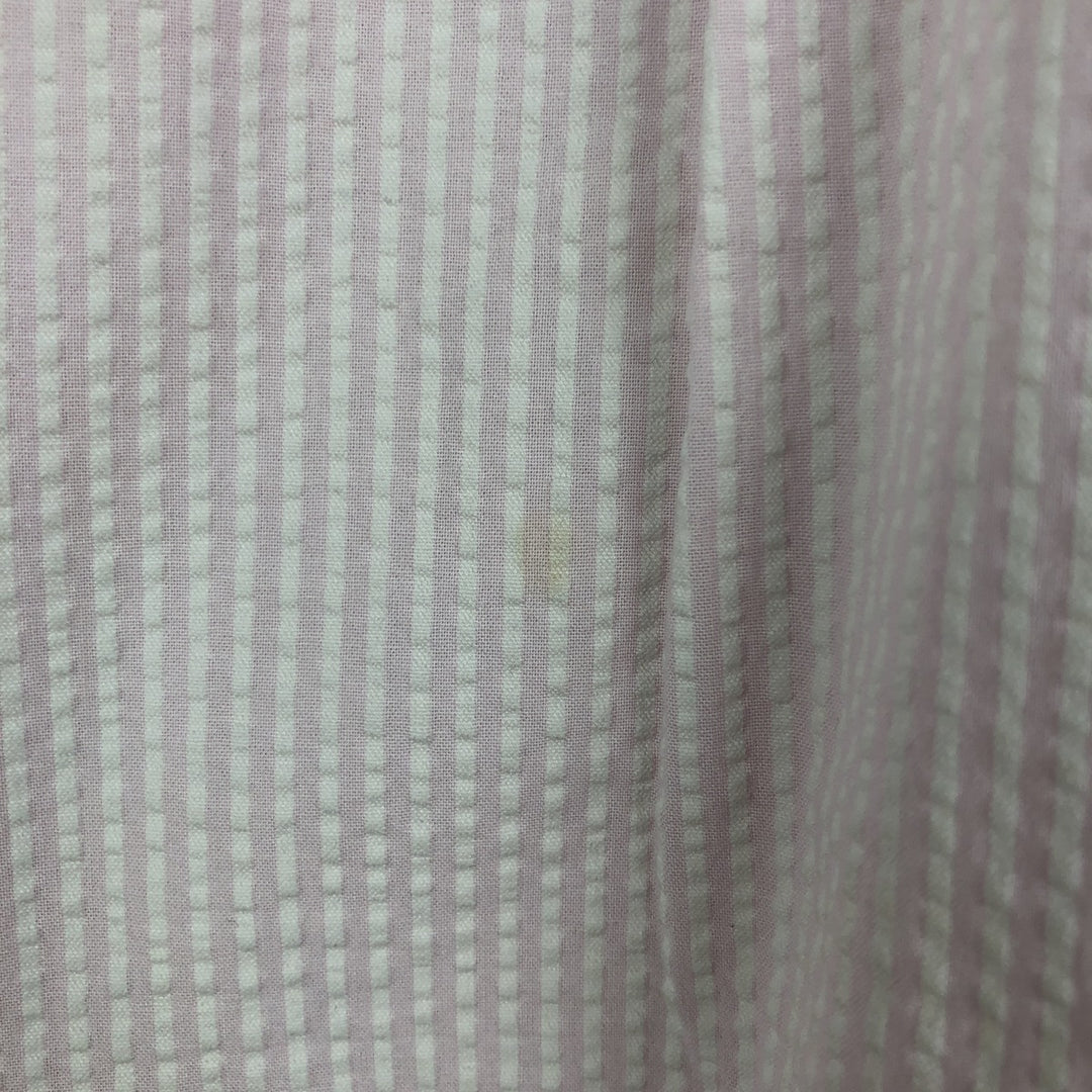 Brooks Brothers Est.1818 Seersucker Short-Sleeve Button-Down Striped Shirt, Men's Size XL (approx.) cotton white type Vintage Second Hand