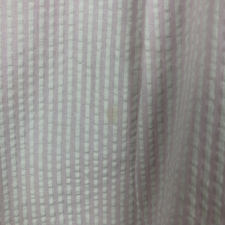 Brooks Brothers Est.1818 Seersucker Short-Sleeve Button-Down Striped Shirt, Men's Size XL (approx.) cotton white type Vintage Second Hand