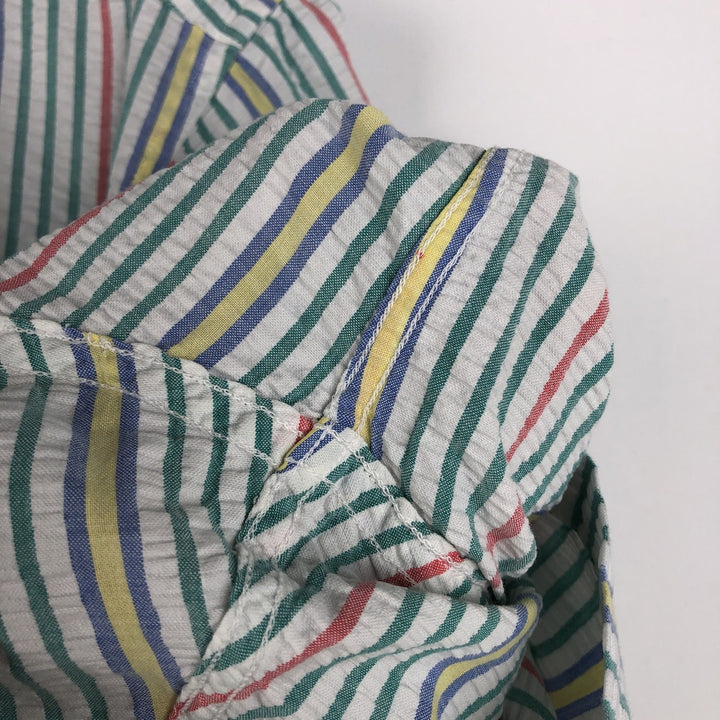 Brooks Brothers Est.1818 Seersucker Short-Sleeve Button-Down Striped Shirt, Men's Size XL (approx.) cotton multicolor Vintage Second Hand