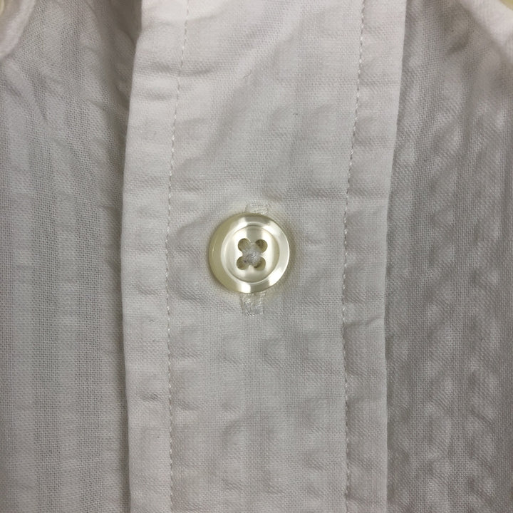 Brooks Brothers 1818 REGENT Seersucker short sleeve button down striped shirt, men's size L cotton white type Vintage Second Hand
