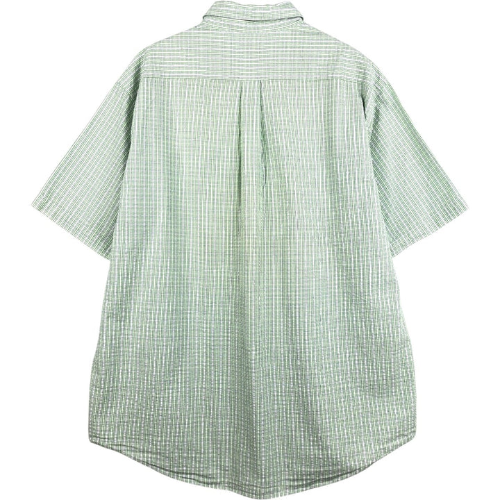 Brooks Brothers 346 Seersucker Short Sleeve Button-Down Striped Shirt, Men's Size XL cotton white type Vintage Second Hand