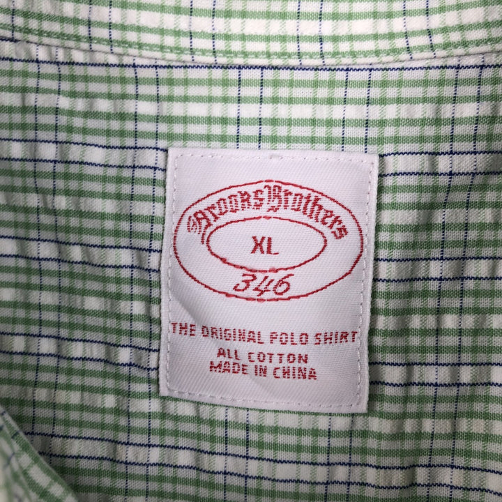 Brooks Brothers 346 Seersucker Short Sleeve Button-Down Striped Shirt, Men's Size XL cotton white type Vintage Second Hand
