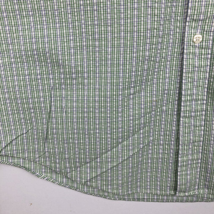 Brooks Brothers 346 Seersucker Short Sleeve Button-Down Striped Shirt, Men's Size XL cotton white type Vintage Second Hand