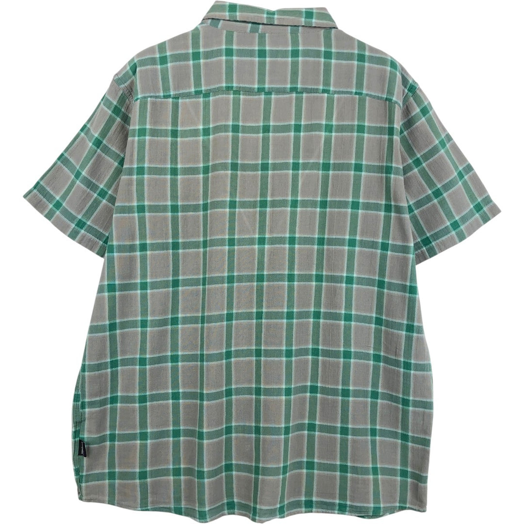 Patagonia STY52931SP17 Short-Sleeve Cotton Check Shirt, Boxy Shirt, Men's Size XL (approx.) Organic cotton gray type Vintage Second Hand