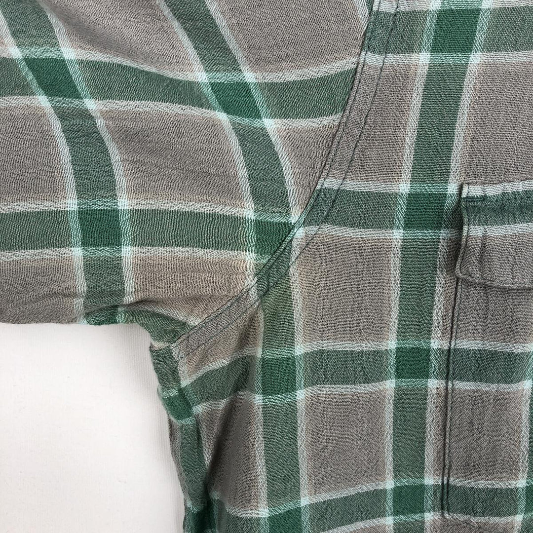 Patagonia STY52931SP17 Short-Sleeve Cotton Check Shirt, Boxy Shirt, Men's Size XL (approx.) Organic cotton gray type Vintage Second Hand
