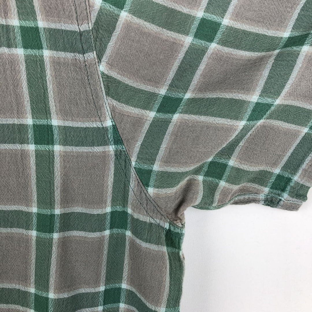 Patagonia STY52931SP17 Short-Sleeve Cotton Check Shirt, Boxy Shirt, Men's Size XL (approx.) Organic cotton gray type Vintage Second Hand