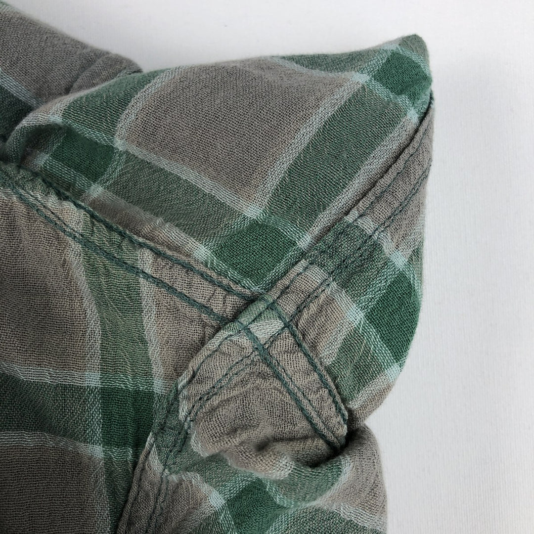 Patagonia STY52931SP17 Short-Sleeve Cotton Check Shirt, Boxy Shirt, Men's Size XL (approx.) Organic cotton gray type Vintage Second Hand