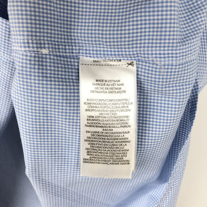 Ralph Lauren CLASSIC FIT Short-Sleeve Button-Down Check Shirt, Men's Size L (approx.) cotton blue type Vintage Second Hand