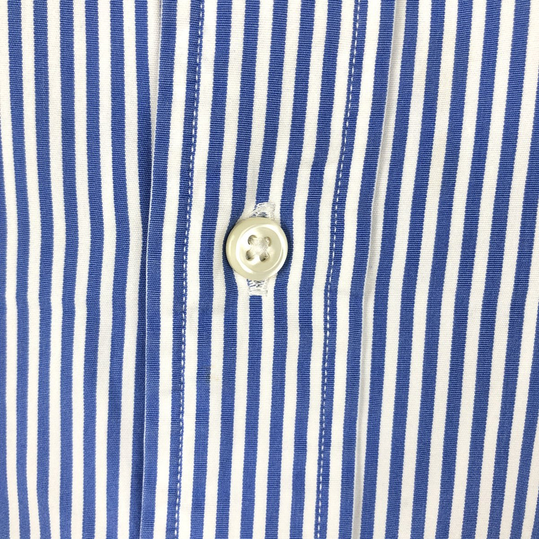 Ralph Lauren CUSTOM FIT short sleeve button down striped shirt men's XL size cotton blue type Vintage Second Hand