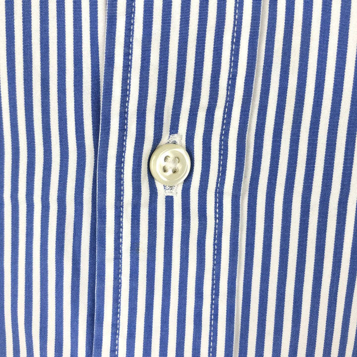Ralph Lauren CUSTOM FIT short sleeve button down striped shirt men's XL size cotton blue type Vintage Second Hand