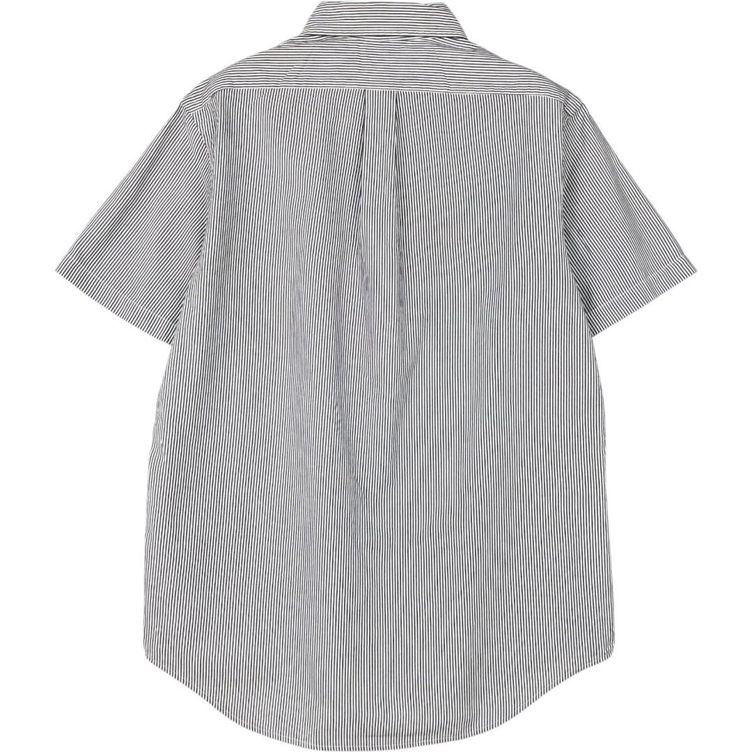 Ralph Lauren Classic Fit short sleeve button down striped shirt, men's size M cotton gray type Vintage Second Hand
