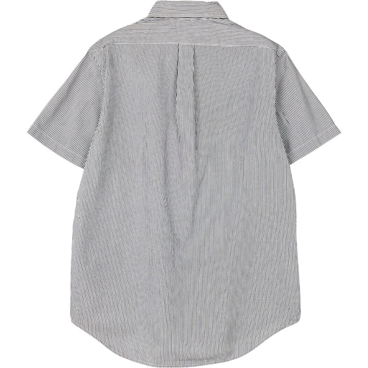 Ralph Lauren Classic Fit short sleeve button down striped shirt, men's size M cotton gray type Vintage Second Hand