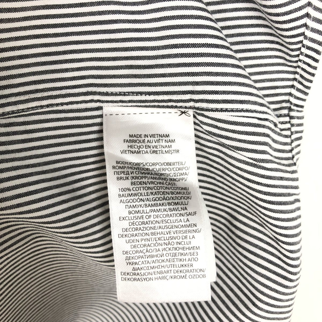 Ralph Lauren Classic Fit short sleeve button down striped shirt, men's size M cotton gray type Vintage Second Hand