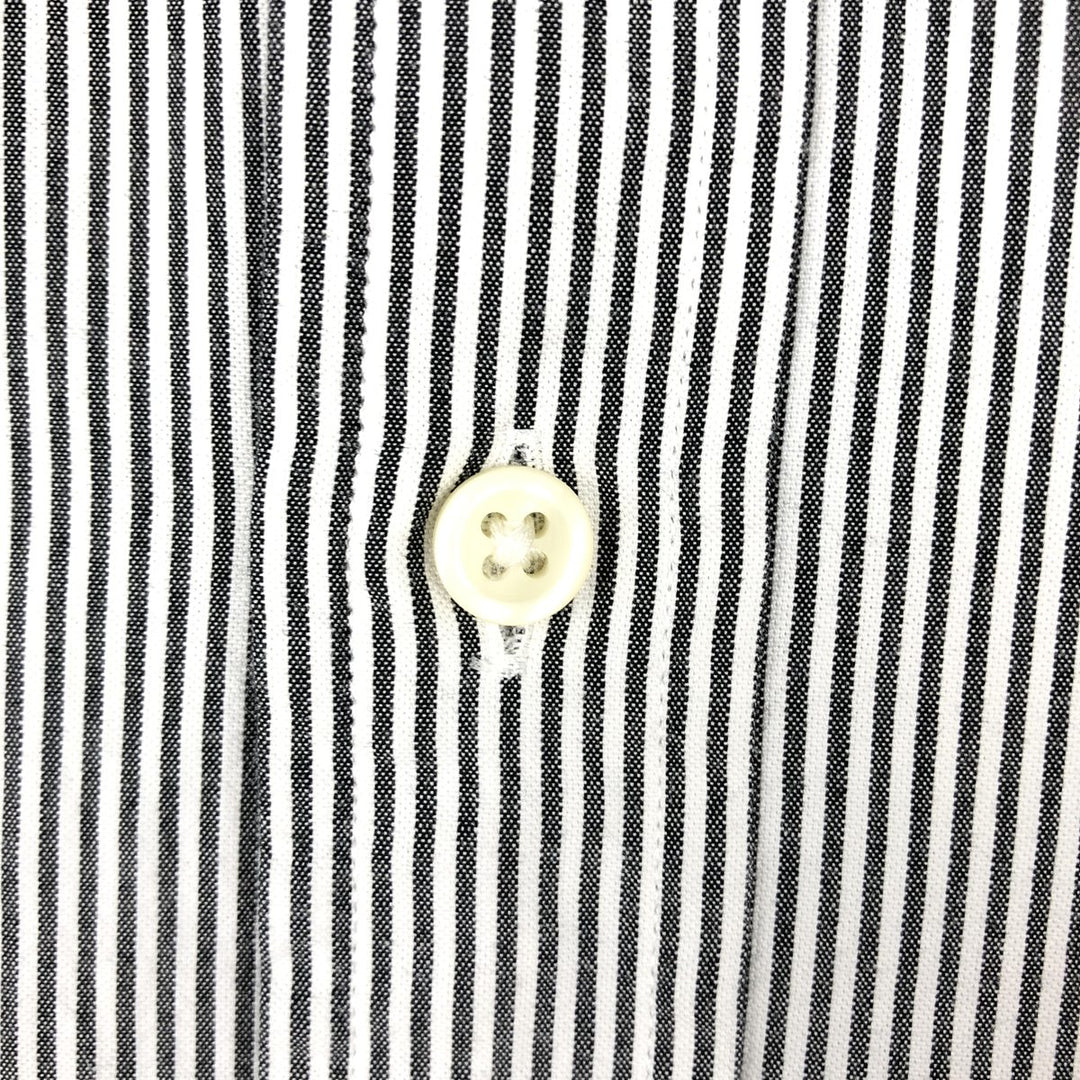 Ralph Lauren Classic Fit short sleeve button down striped shirt, men's size M cotton gray type Vintage Second Hand