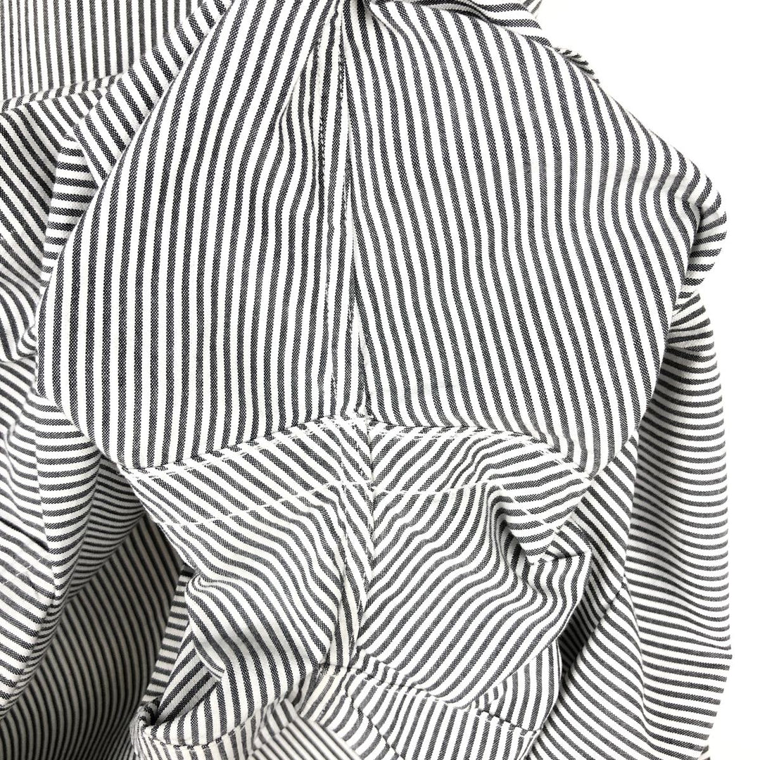 Ralph Lauren Classic Fit short sleeve button down striped shirt, men's size M cotton gray type Vintage Second Hand