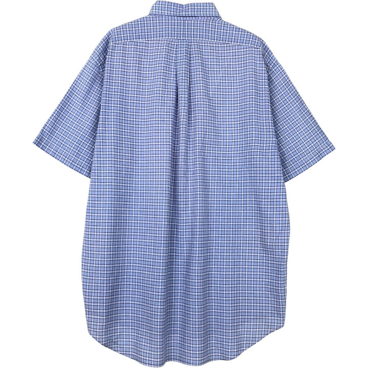 Ralph Lauren POLO by Ralph Lauren BLAKE Short-Sleeve Button-Down Check Shirt, Men's Size L (approx.) cotton blue type Vintage Second Hand