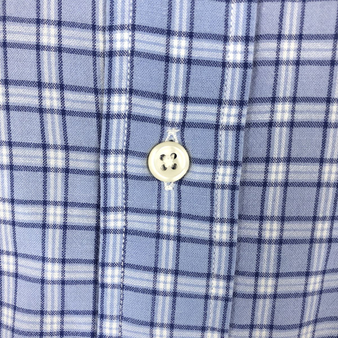 Ralph Lauren POLO by Ralph Lauren BLAKE Short-Sleeve Button-Down Check Shirt, Men's Size L (approx.) cotton blue type Vintage Second Hand