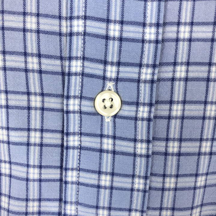 Ralph Lauren POLO by Ralph Lauren BLAKE Short-Sleeve Button-Down Check Shirt, Men's Size L (approx.) cotton blue type Vintage Second Hand