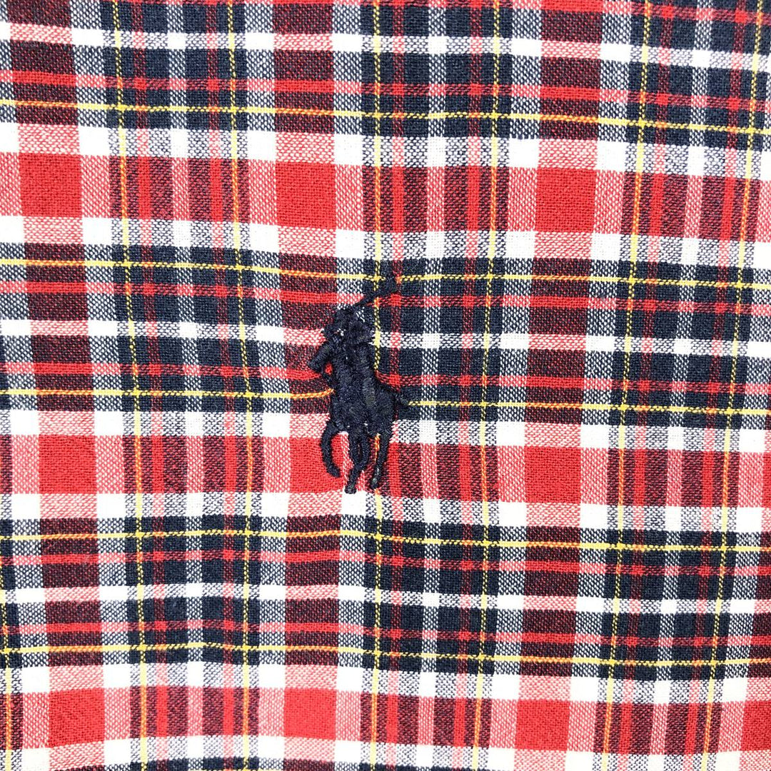 Ralph Lauren BLAIRE short sleeve button down check shirt men's XL size cotton red type Vintage Second Hand