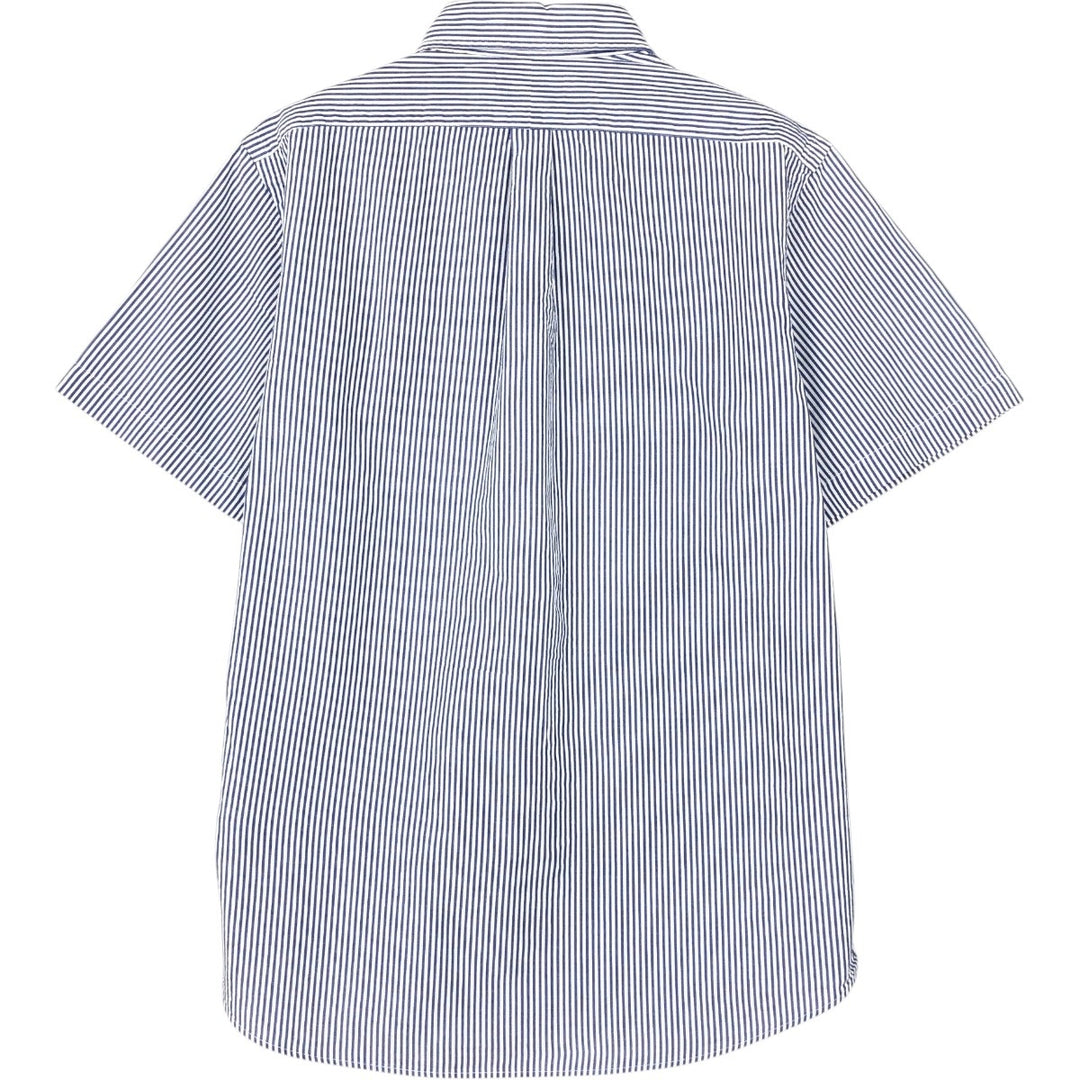 POLO RALPH LAUREN RL UNTUCKED FIT Seersucker short sleeve button down striped shirt Men's M size cotton blue type Vintage Second Hand