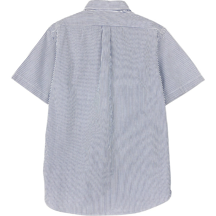 POLO RALPH LAUREN RL UNTUCKED FIT Seersucker short sleeve button down striped shirt Men's M size cotton blue type Vintage Second Hand