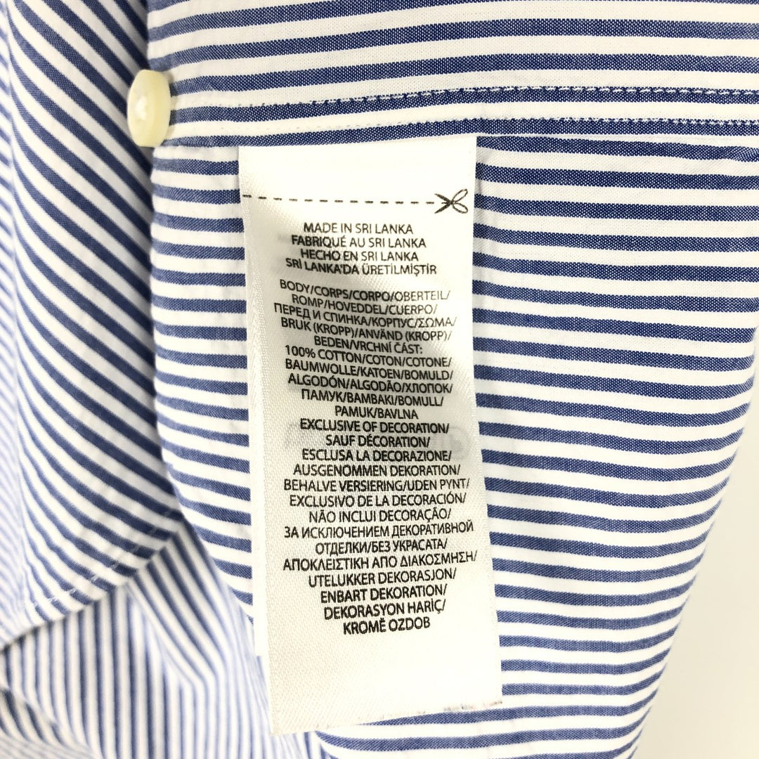 POLO RALPH LAUREN RL UNTUCKED FIT Seersucker short sleeve button down striped shirt Men's M size cotton blue type Vintage Second Hand