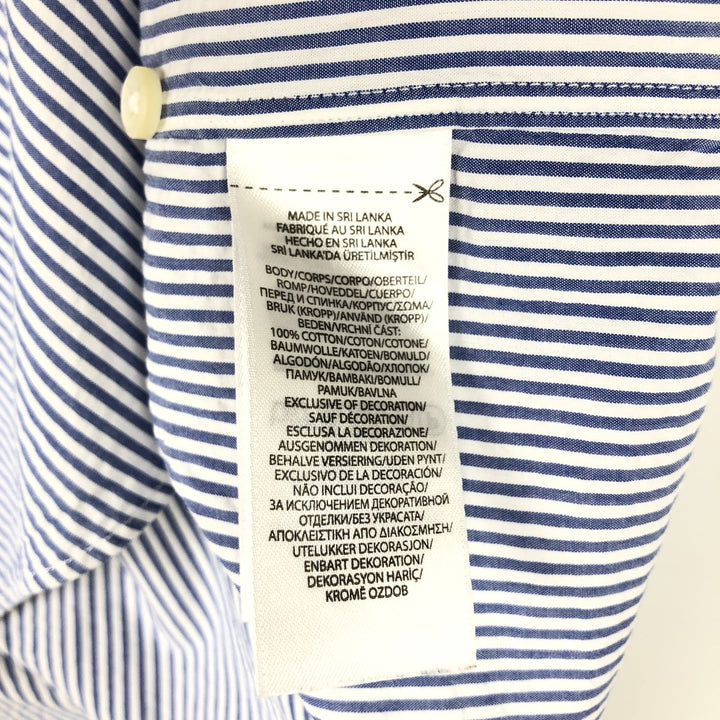 POLO RALPH LAUREN RL UNTUCKED FIT Seersucker short sleeve button down striped shirt Men's M size cotton blue type Vintage Second Hand