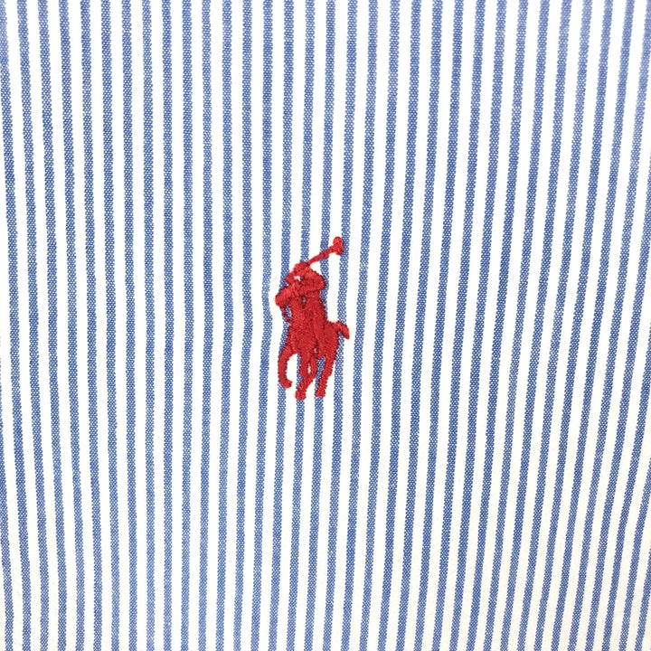 Ralph Lauren Classic Fit Seersucker Short Sleeve Button Down Striped Shirt Men's Size L cotton blue type Vintage Second Hand