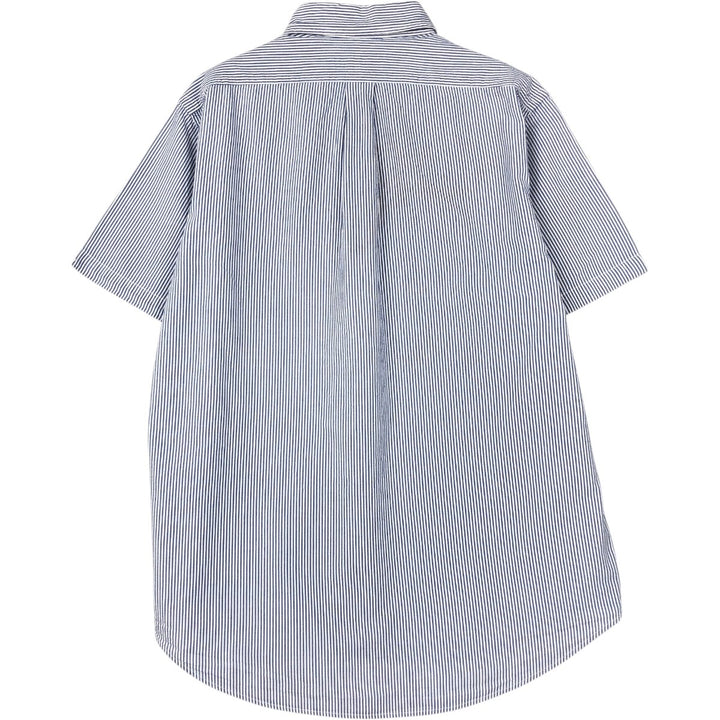 Ralph Lauren Seersucker Short Sleeve Button-Down Striped Shirt, Men's Size L cotton blue type Vintage Second Hand