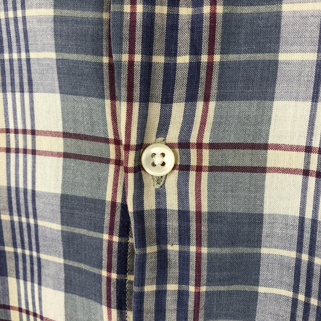 Ralph Lauren POLO by Ralph Lauren MCMEEL Short-Sleeve Button-Down Check Shirt, Men's Size M (approx.) cotton navy blue type Vintage Second Hand