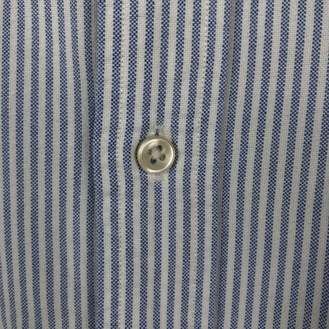 Ralph Lauren short sleeve button down striped shirt, men's XL size cotton blue type Vintage Second Hand