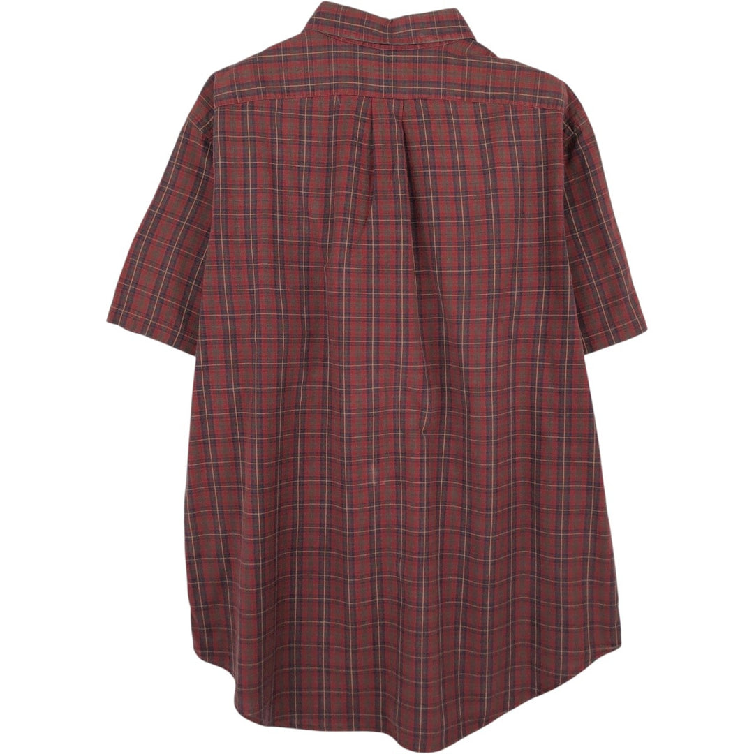 Ralph Lauren Classic Fit Short Sleeve Button Down Check Shirt Men's XL cotton red type Vintage Second Hand