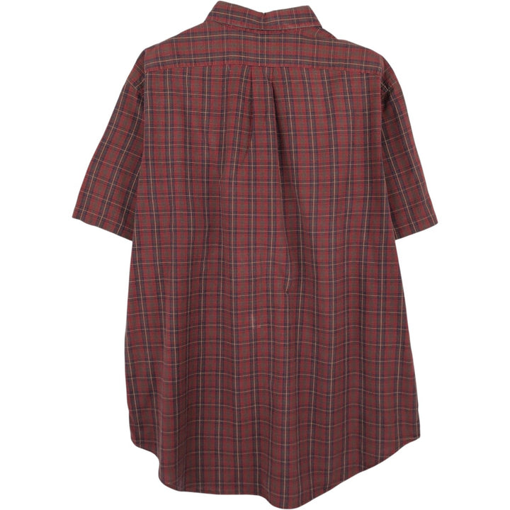 Ralph Lauren Classic Fit Short Sleeve Button Down Check Shirt Men's XL cotton red type Vintage Second Hand