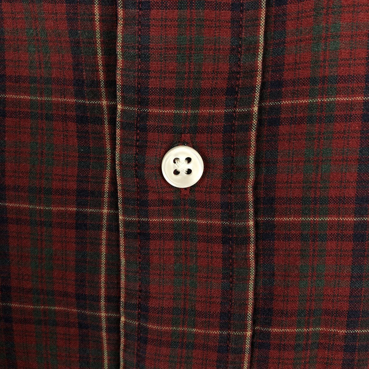 Ralph Lauren Classic Fit Short Sleeve Button Down Check Shirt Men's XL cotton red type Vintage Second Hand