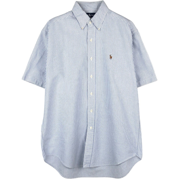 Ralph Lauren BLAIRE Short-Sleeve Button-Down Striped Shirt, Men's Size S (approx.) cotton blue type Vintage Second Hand