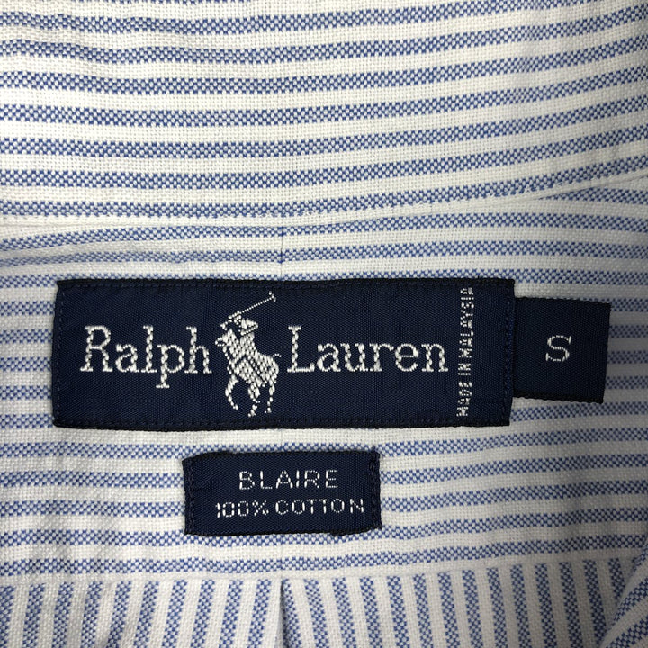 Ralph Lauren BLAIRE Short-Sleeve Button-Down Striped Shirt, Men's Size S (approx.) cotton blue type Vintage Second Hand
