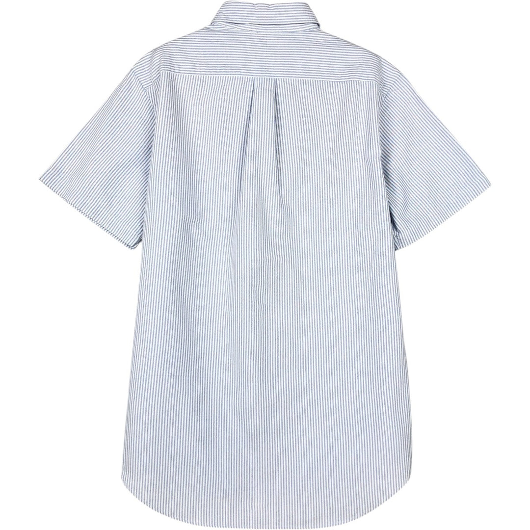 Ralph Lauren RALPH LAUREN Short-Sleeve Button-Down Striped Shirt, Men's Size M (approx.) cotton blue type Vintage Second Hand