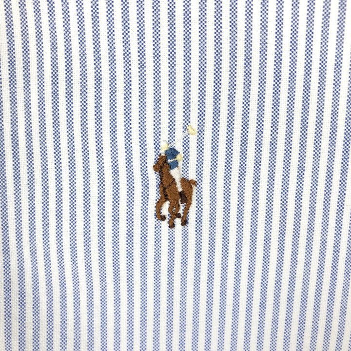 Ralph Lauren RALPH LAUREN Short-Sleeve Button-Down Striped Shirt, Men's Size M (approx.) cotton blue type Vintage Second Hand