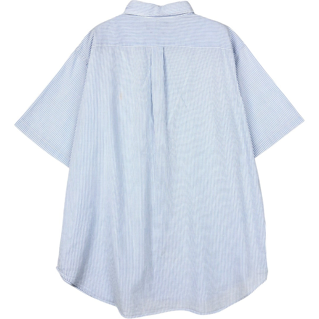 Ralph Lauren Classic Fit Seersucker Short Sleeve Button Down Striped Shirt Men's XL cotton blue type Vintage Second Hand