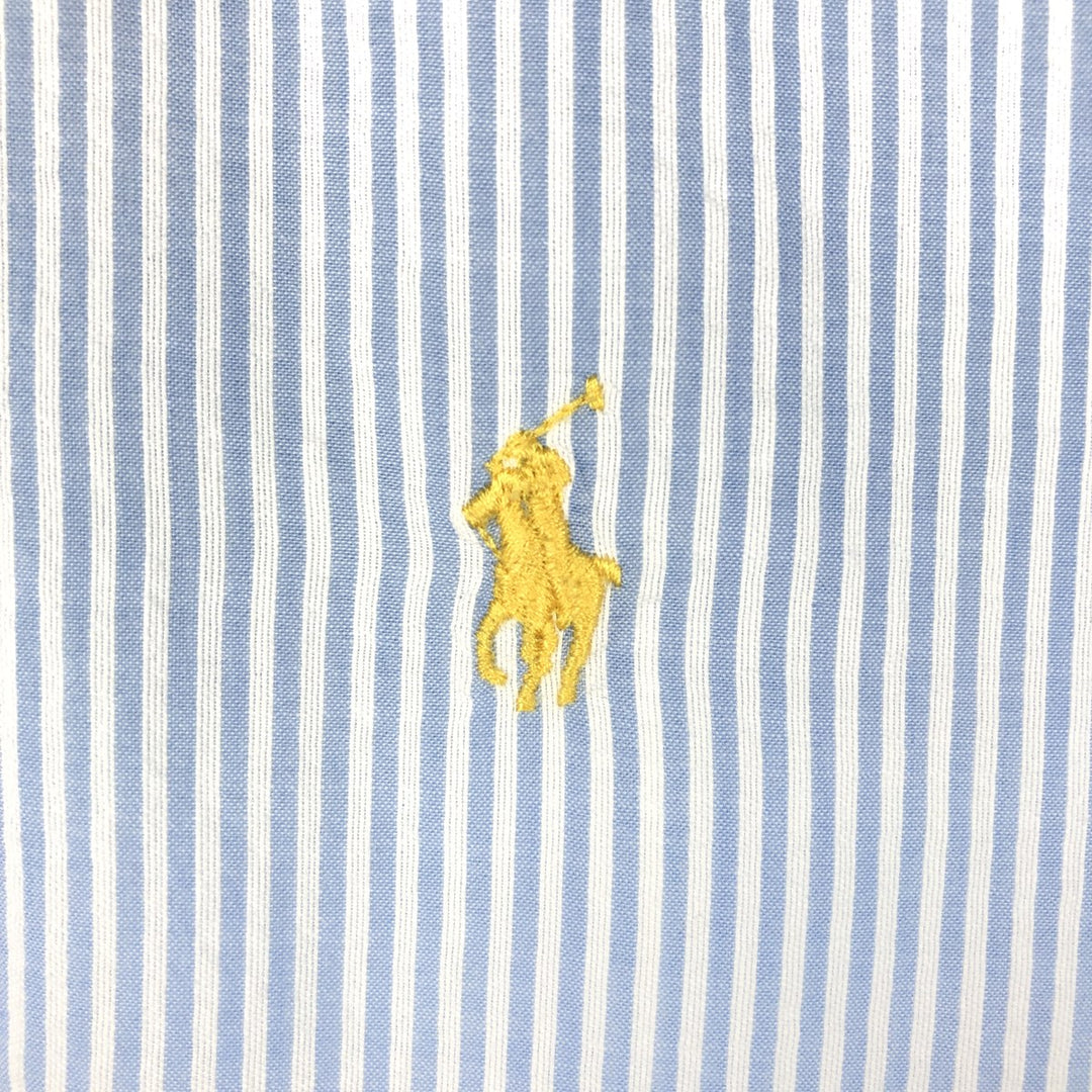 Ralph Lauren Classic Fit Seersucker Short Sleeve Button Down Striped Shirt Men's XL cotton blue type Vintage Second Hand