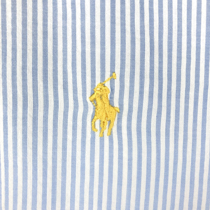 Ralph Lauren Classic Fit Seersucker Short Sleeve Button Down Striped Shirt Men's XL cotton blue type Vintage Second Hand