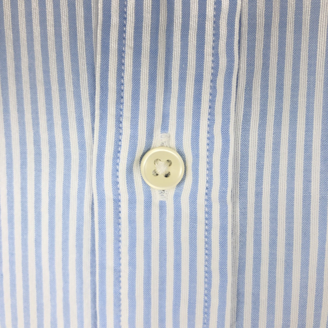 Ralph Lauren Classic Fit Seersucker Short Sleeve Button Down Striped Shirt Men's XL cotton blue type Vintage Second Hand