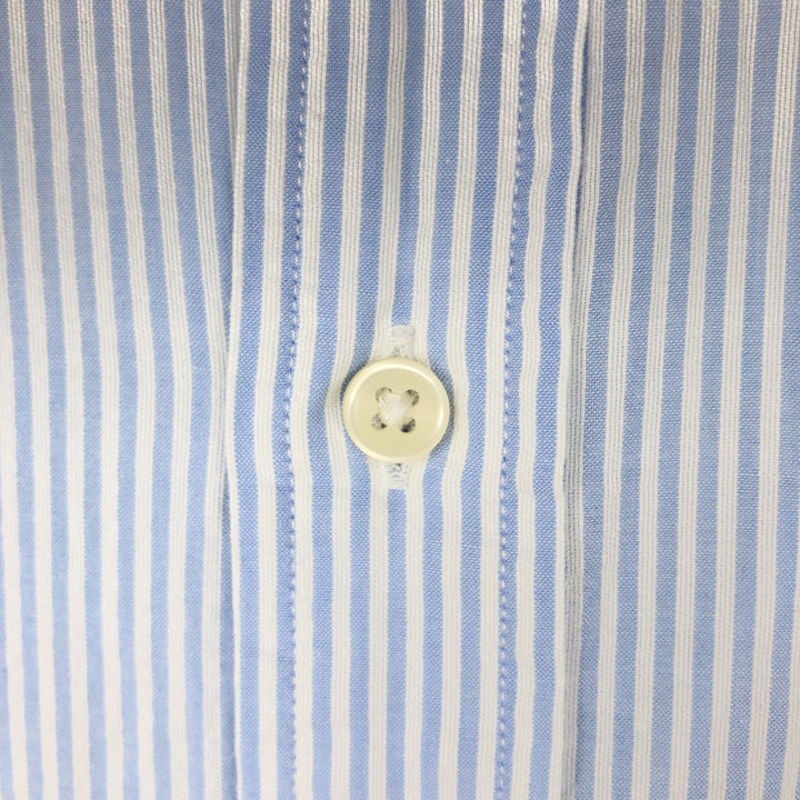 Ralph Lauren Classic Fit Seersucker Short Sleeve Button Down Striped Shirt Men's XL cotton blue type Vintage Second Hand